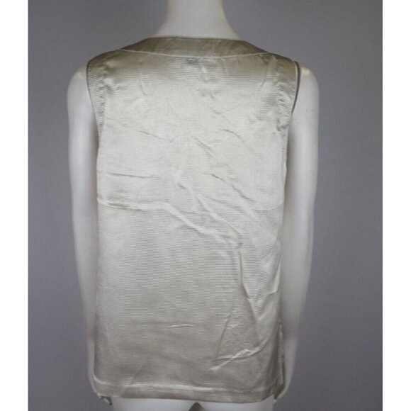 DANA BUCHMAN - WOMEN'S BEIGE SILKY TEXTURED TANK TOP BLOUSE - SIZE M - Picture 5 of 6